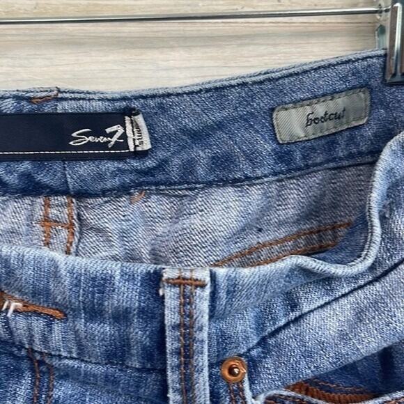 SEVEN7 Studio Mid Rise Bootcut Jeans Medium Wash Stretch Denim Womens 8 - Picture 4 of 5